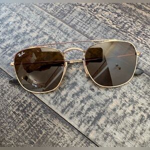 Gold and Brown Raybans Sunglasses